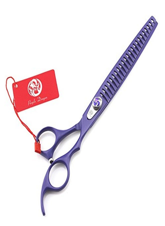 Purple Dragon 8.0 inch Professional Pet Grooming Scissors - Dog Chunker Shears - Adult Animal Thinning Hair Shears for Pet Groomer or Family DIY (Purple) - Image 1